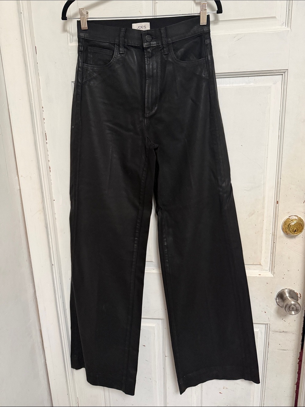 NWOT Joe's Jeans Black Wide Leg Coated Denim Jeans - size 27